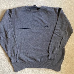 Nautica Gray and Navy Striped Sweater size XL